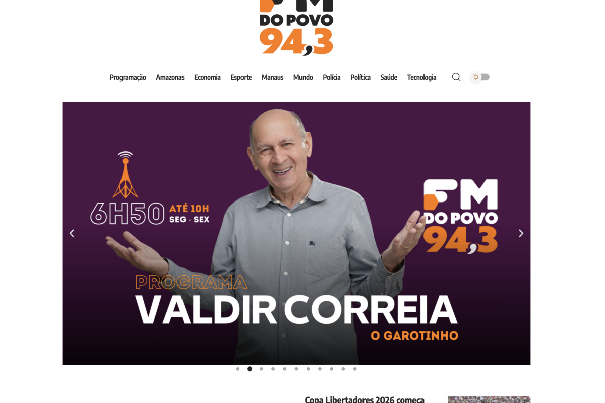 O lançamento do site faz parte da estratégia da FM do Povo 94,3, que passou por um processo de modernização.