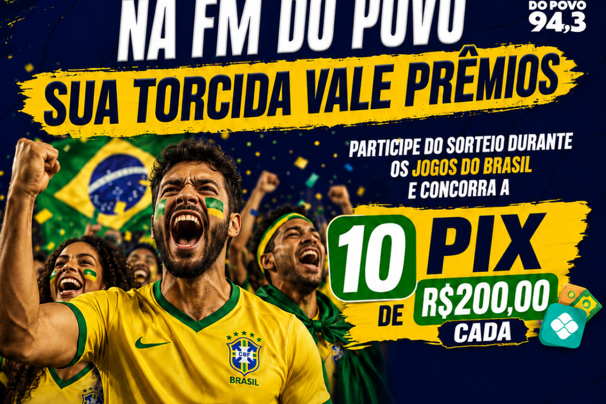 Promoção "Na FM do Povo, sua torcida vale prêmio", encerra com R$ 10 mil distribuídos em Pix aos ouvintes, além do sorteio de um agasalho oficial da Seleção Brasileira e cobertura internacional da Copa do Mundo.