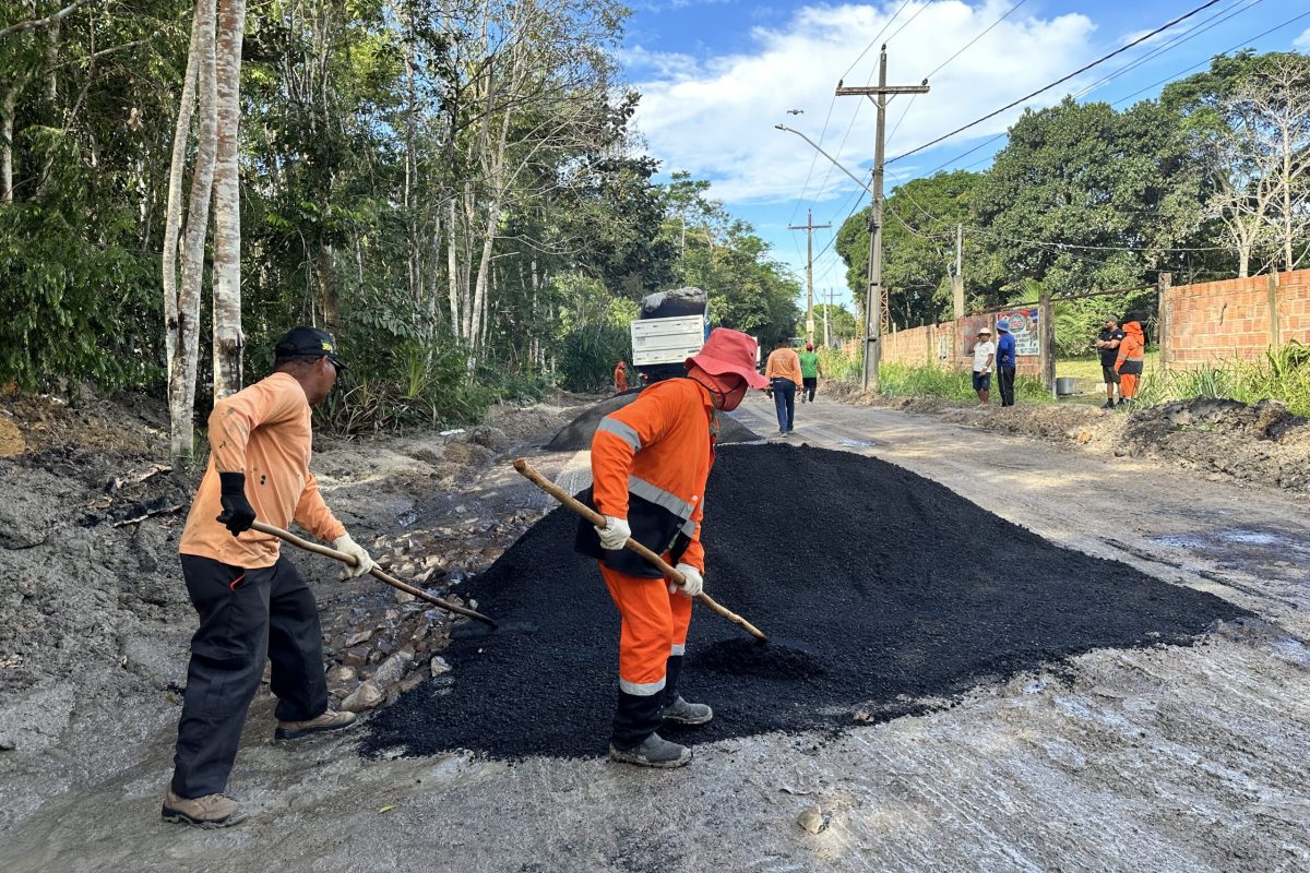 Após pedido de Jander Lobato, Prefeitura inicia asfaltamento em trechos do Ramal do Brasileirinho