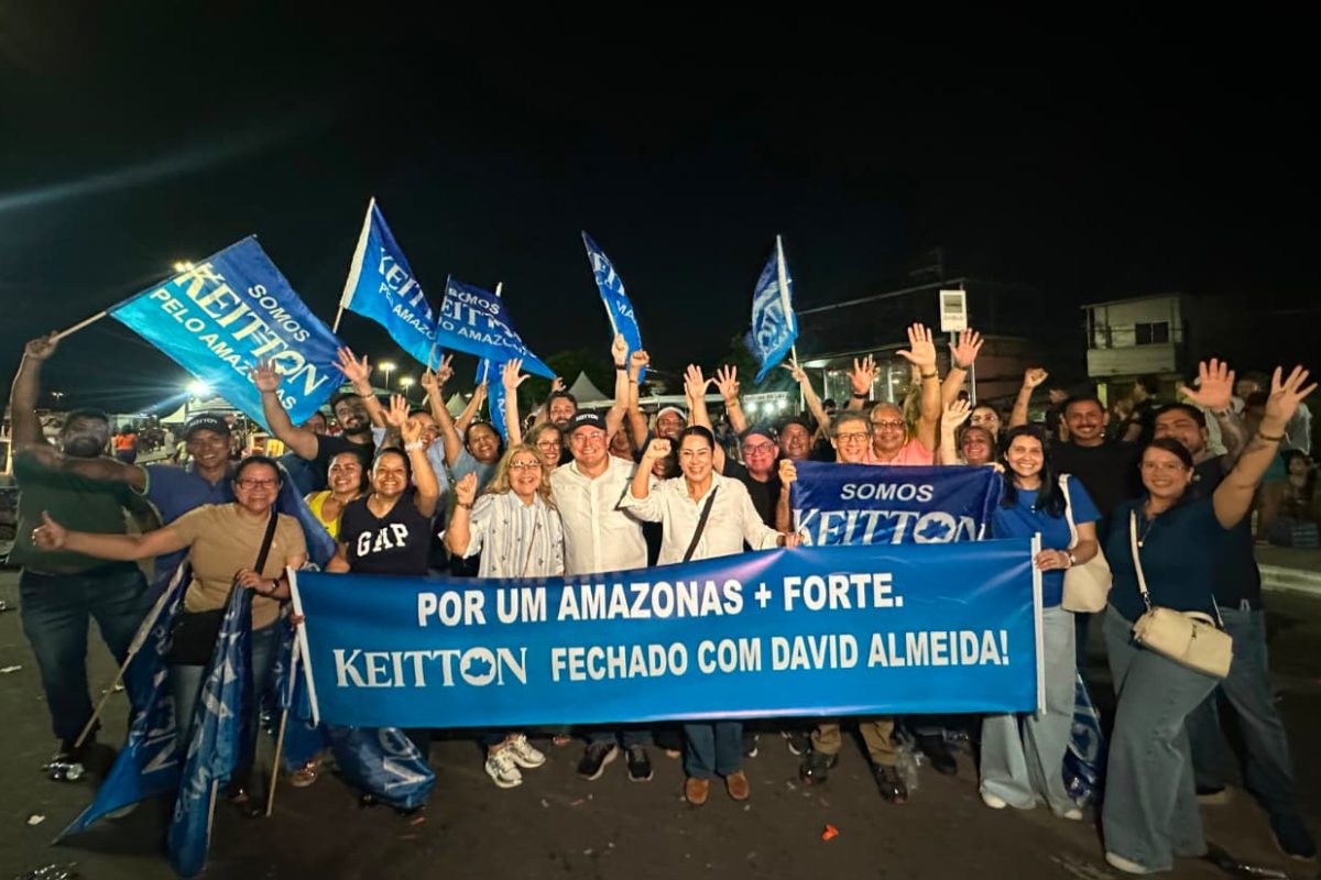 Keitton Batista participa da Grande Convenção do Time do Trabalho durante oficialização de sua candidatura a deputado estadual em Manaus.
